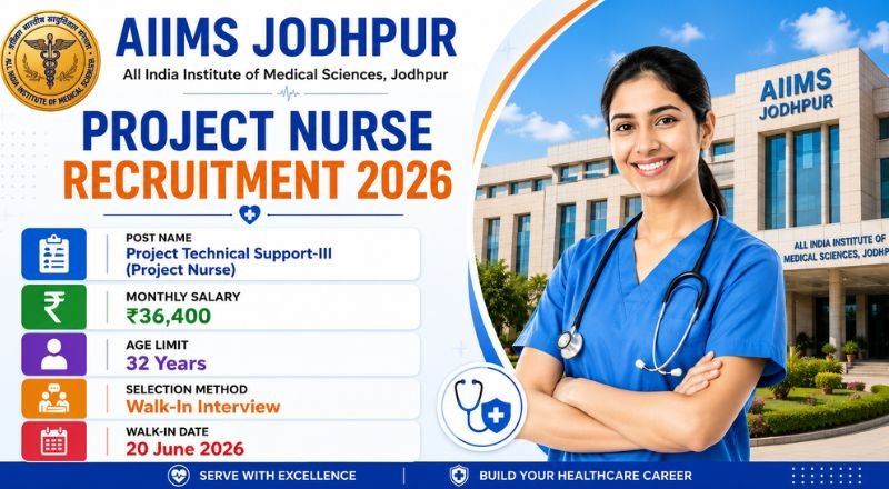 AIIMS Jodhpur Project Nurse Recruitment 2026