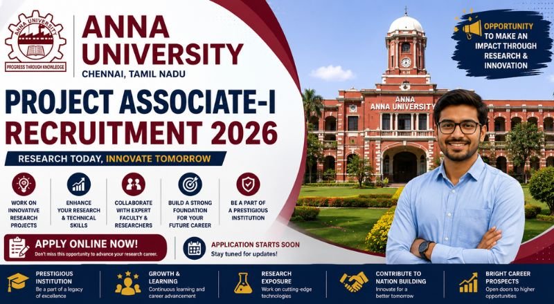 Anna University Project Associate-I Recruitment 2026