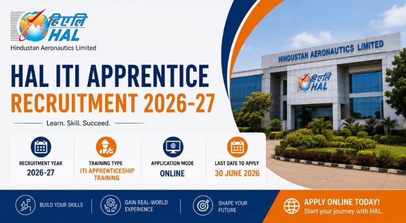 HAL ITI Apprentice Recruitment 2026-27