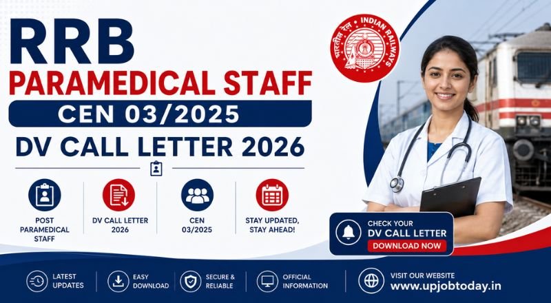 RRB Paramedical Staff DV Call Letter 2026